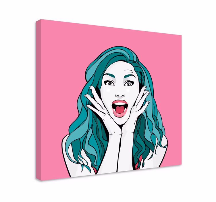Pop sanat tarzı modern tuval çığlık atan kadın - TenStickers