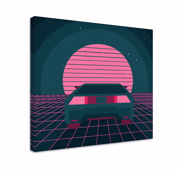 Renkli geometrik eski model araba modern tuval - TenStickers