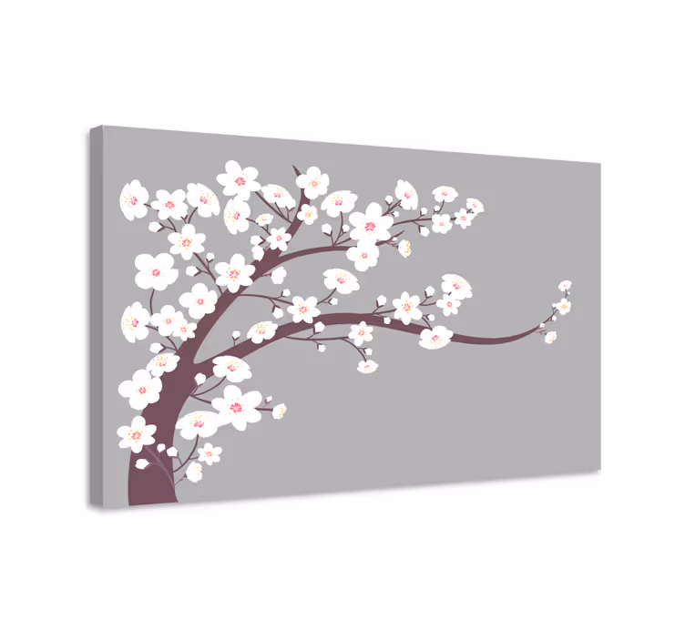 Çiçekler ve bitkiler kanvas tablo sakura Çiçeği daldı - TenStickers