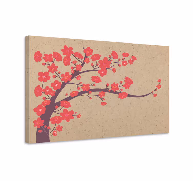 Sakura limb çiçekler ve bitkiler kanvas tablo - TenStickers
