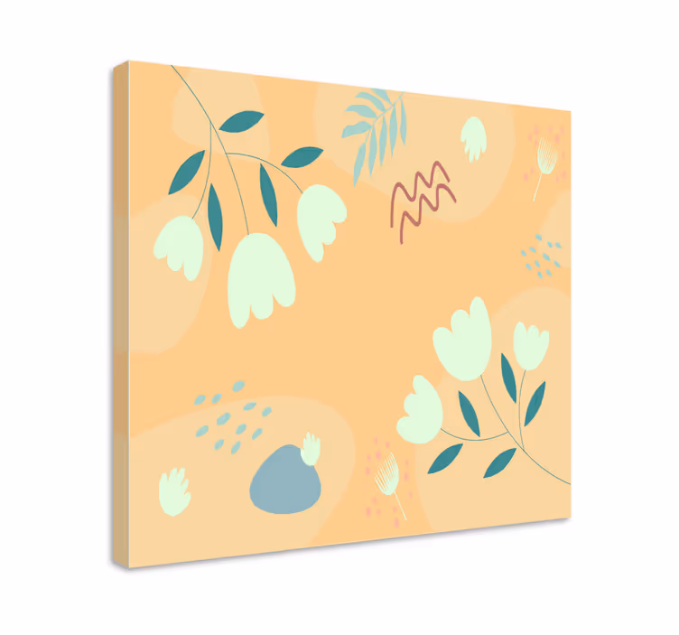 Bağbozumu soyut pastel renkler çiçek tuvali - TenStickers