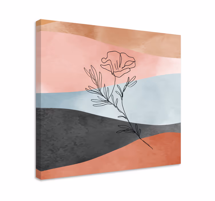 Sulu boya soyut resim çiçek tuvali - TenStickers