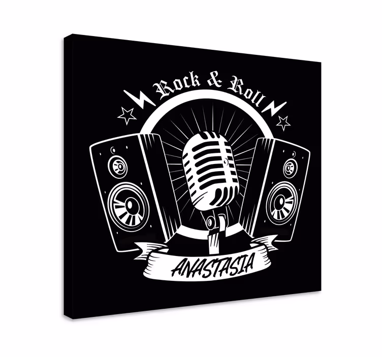 Müzik tablo retro mikrofon tasarımı - TenStickers