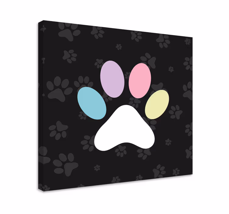 Köpek tablo renkli ayak İzi - TenStickers