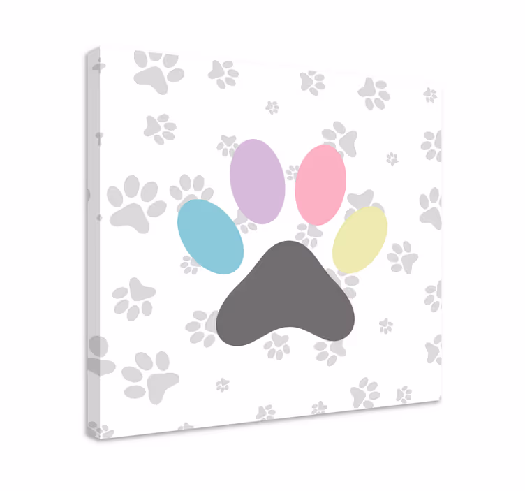 Renkli pati izleri köpek tablo - TenStickers