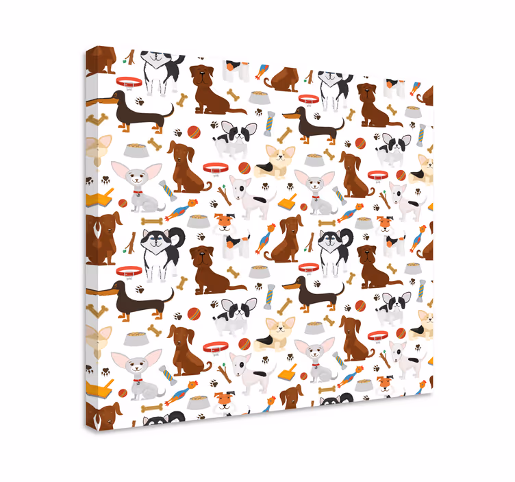 Köpek tablo oyunlu yavru Çifti - TenStickers