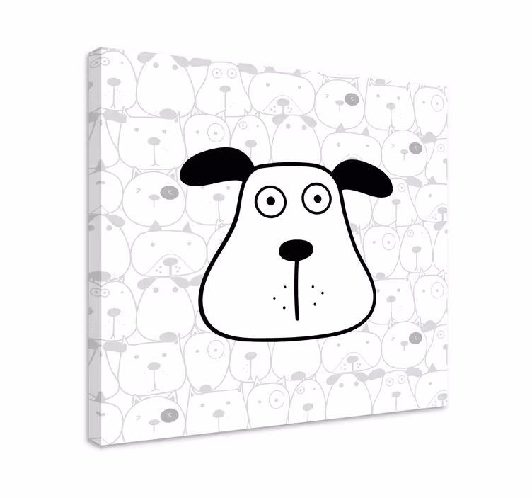 Köpek tablo Çizgi film köpek başlığı - TenStickers