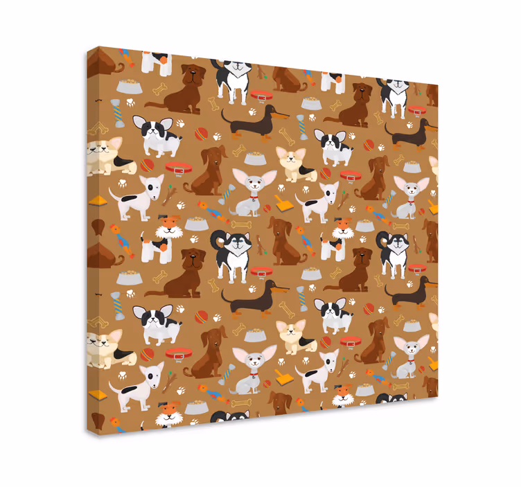Kahverengi yavrular köpek tablo - TenStickers