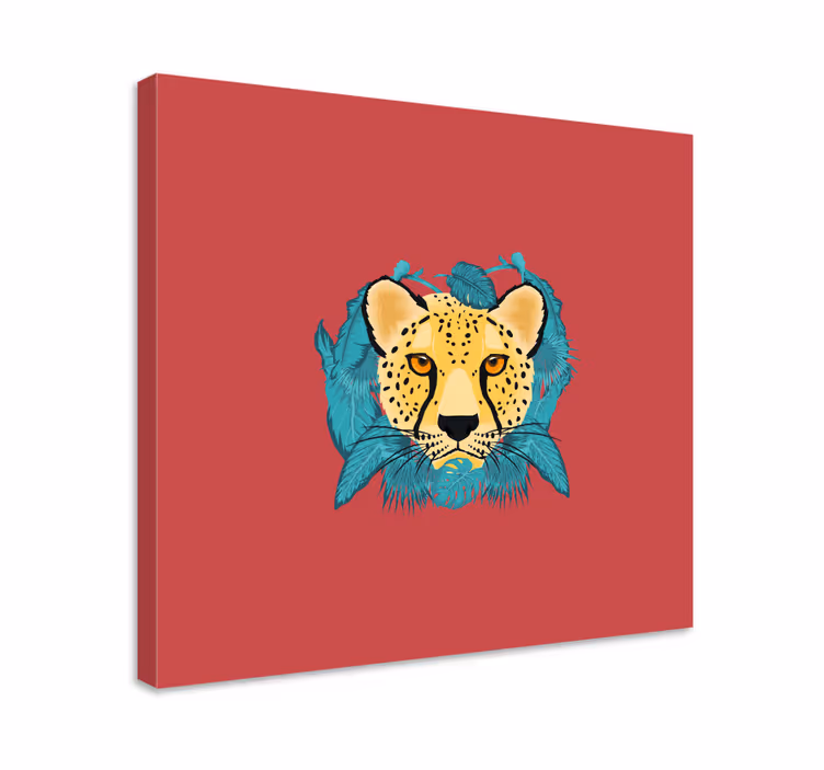 Oryantal tarzda leopar grafik hayvan tuvali - TenStickers