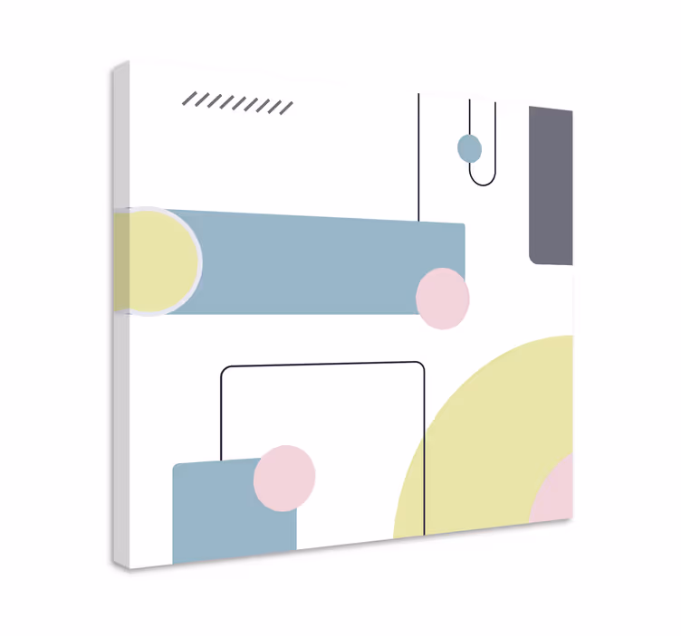Oturma odası için pastel geometrik tuval - TenStickers
