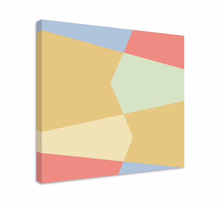 Pastel geometrik renk blokları tuval - TenStickers