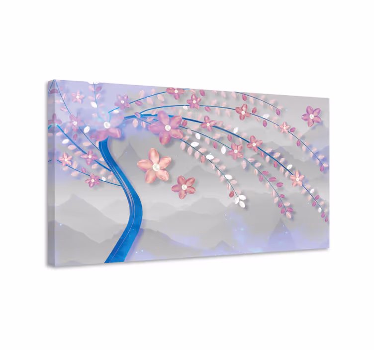 Çiçekler ve bitkiler kanvas tablo sakura Çiçeği dalları - TenStickers