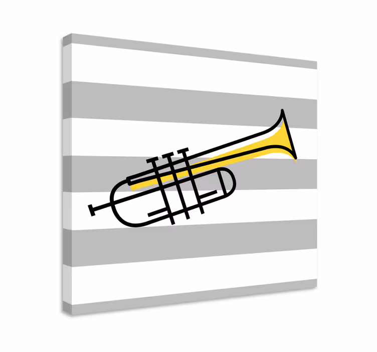 çizgili trompet müzik tablo - TenStickers