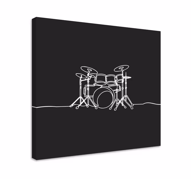 Müzik tablo davul seti taslağı - TenStickers