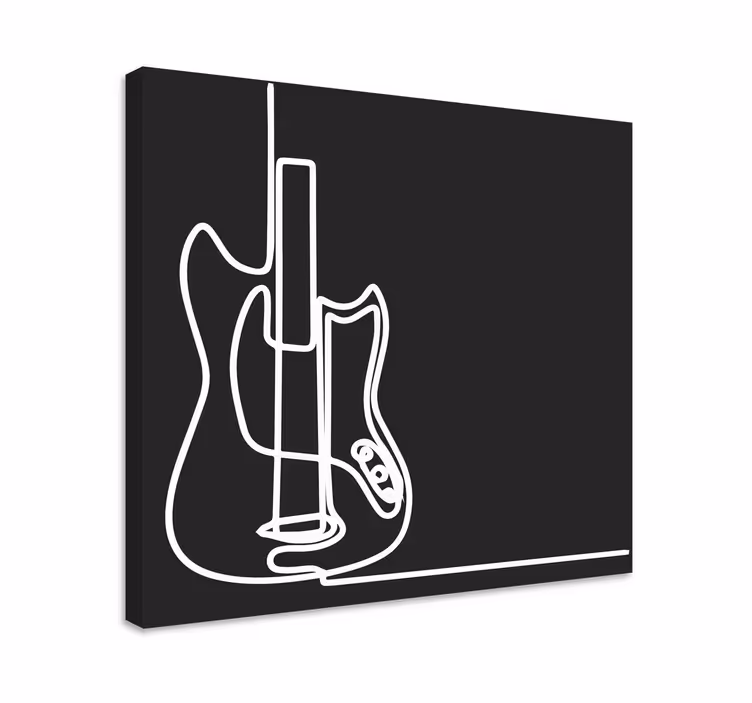 Müzik tablo elektrik gitar konturu - TenStickers