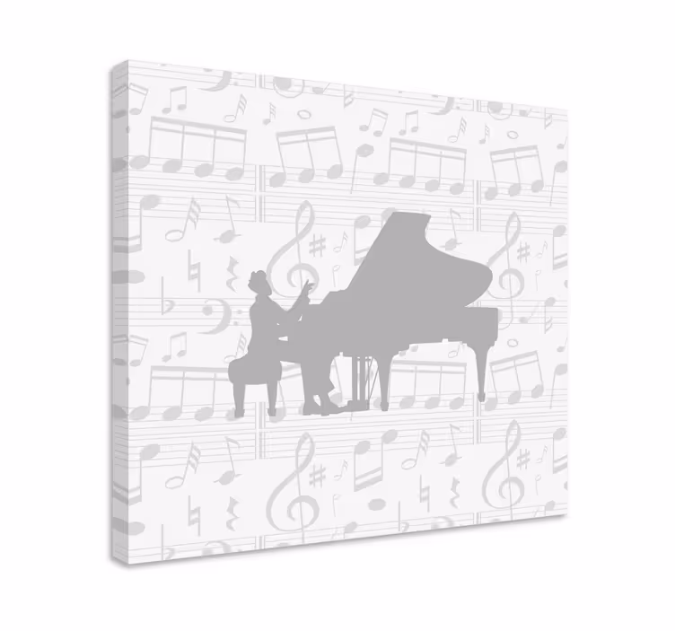 Müzik tablo piyano melodileri silueti - TenStickers