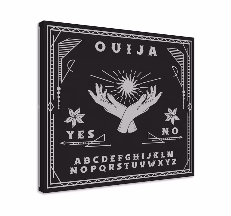 Siyah beyaz ouija tahtası ev kanvas tabloları - TenStickers