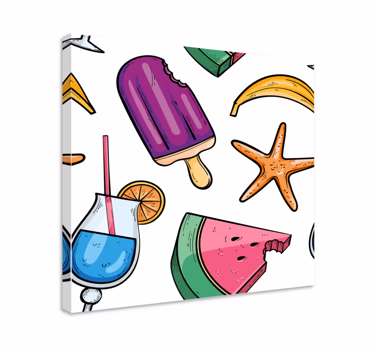 Meyveler kanvas tablo - meyve esintili yaz lezzetleri - TenStickers