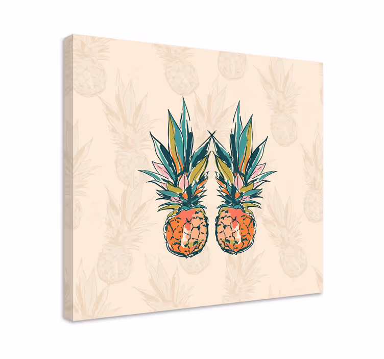 Sanatsal kroki ananas modern tuval - TenStickers