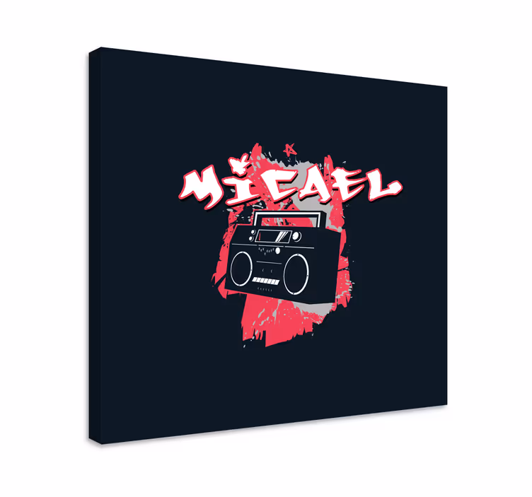 Hip hop cd çalar grafiti kişiselleştirilmiş tuval - TenStickers