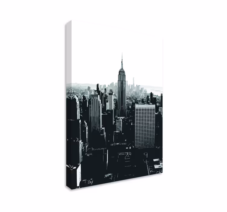 Siyah beyaz new york city kanvas tablo - TenStickers