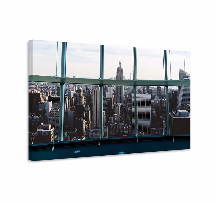 Pencere şehir tuvalinden manhattan manzaraları - TenStickers