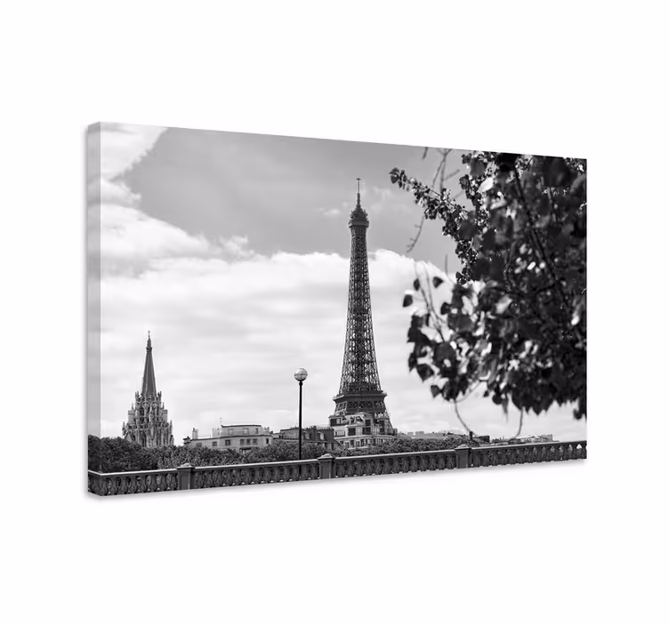 Şehirler ve Ülkeler kanvas tablo eiffel kulesi perspektifi - TenStickers