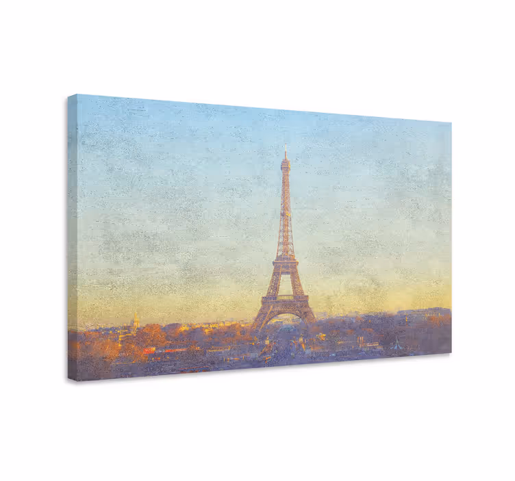 Paris şehrinin vintage resmi kanvas baskılar - TenStickers