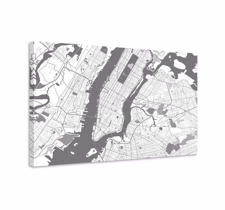 Şehirler ve Ülkeler kanvas tablo - manhattan haritası - TenStickers