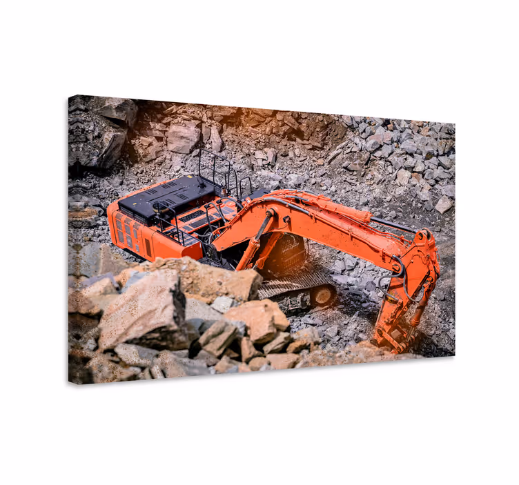 Spor kanvas tablo ağı heavy excavator action - TenStickers