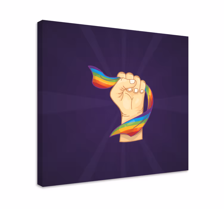 Güçlü yumruk ve lgbt bayrağı ev kanvas baskılar - TenStickers
