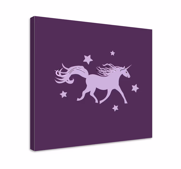 Tek boynuzlu at kanvas tablo - görkemli tek boynuzlu silueti - TenStickers