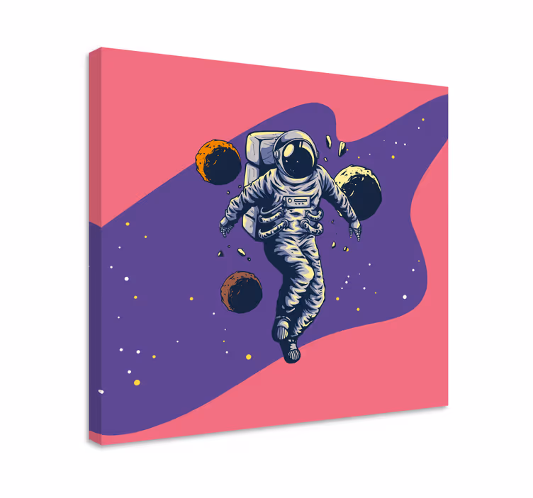 Elle çizilmiş astronot uçan tarzı duvar baskıları - TenStickers