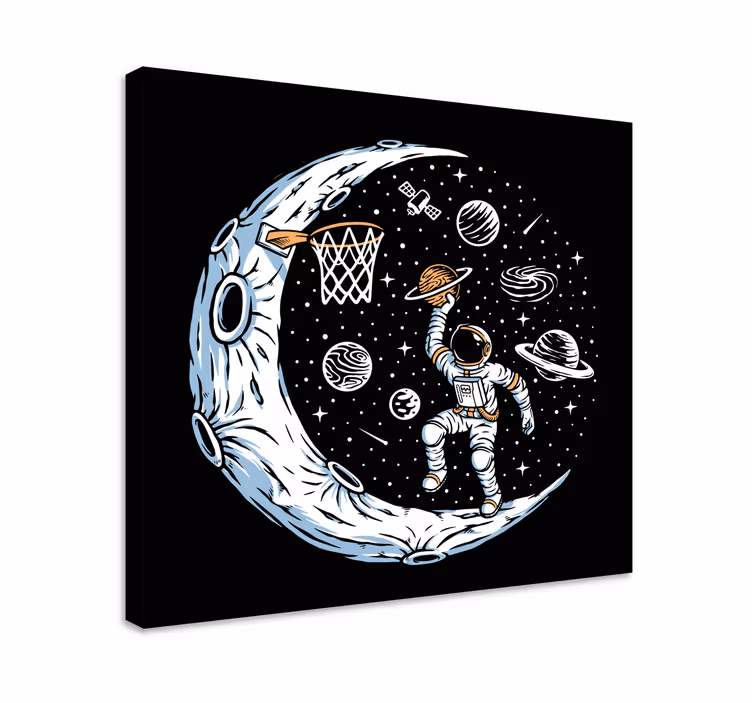 Basketbol oynayan astronot duvar baskıları - TenStickers