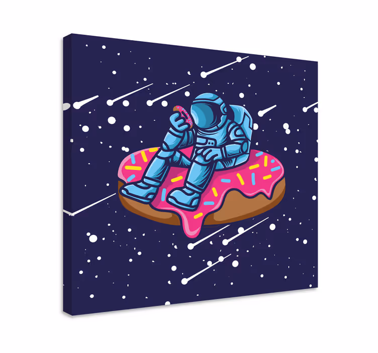 Donut üzerindeki uzay adamı video oyunlarının tablo - TenStickers