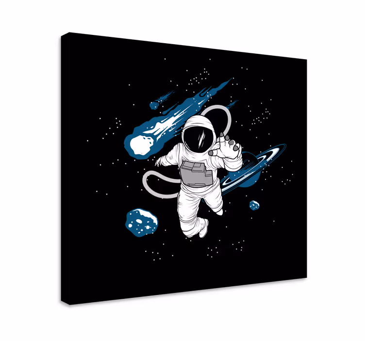 Elle çizilmiş astronot yatak odası duvar baskıları - TenStickers