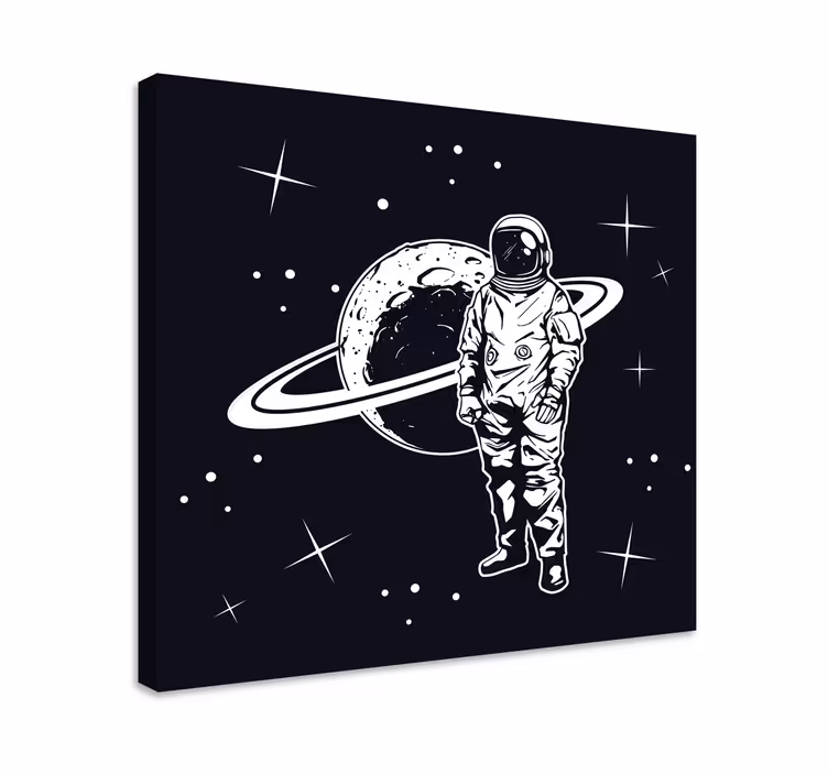 Gezegen yatak odası duvar baskılı astronot - TenStickers