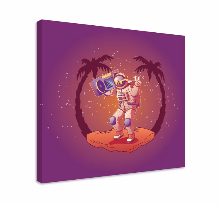 Uzay giysisi duvar baskılarında dans eden astronot - TenStickers