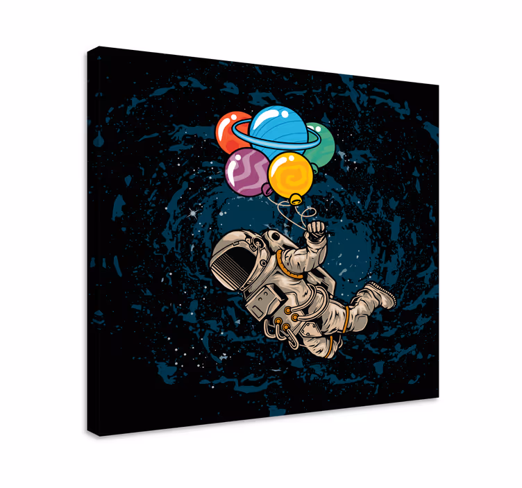 Balon duvar baskıları ile uzayda astronot - TenStickers