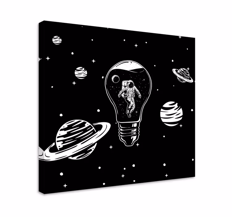 Astronot yatak odası duvar baskılarının illüstrasyonu - TenStickers