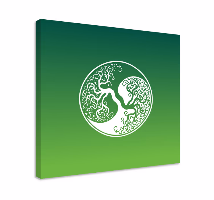 Orijinal yin yang hayat ağacı duvar tuvali - TenStickers