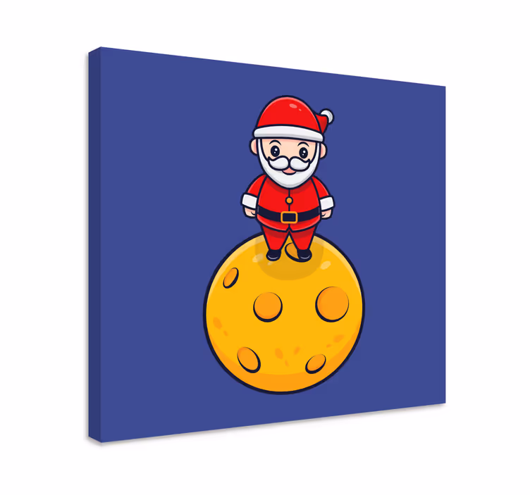 Çocuklar kanvas tablo - ayda noel baba - TenStickers