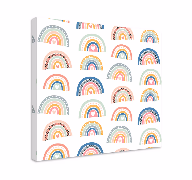 Çocuklar kanvas tablo renkli gökkuşağı desenleri - TenStickers
