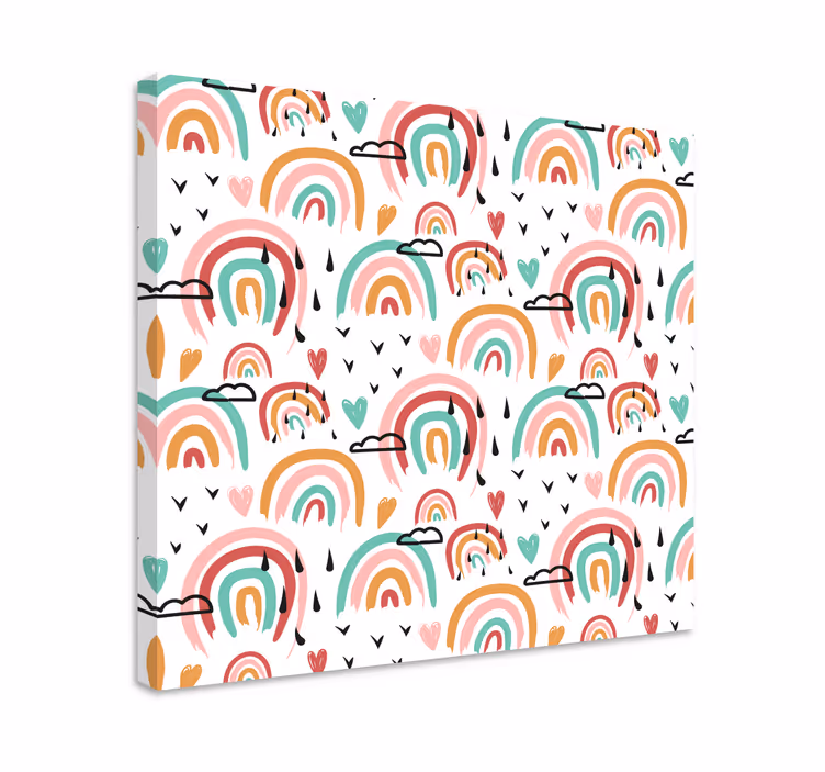 Çocuklar kanvas tablo renkli gökkuşağı deseni - TenStickers