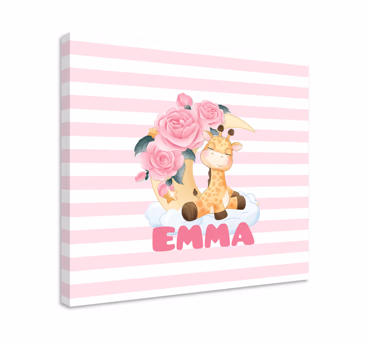 Bebek tablo sevimli zürafa portresi - TenStickers