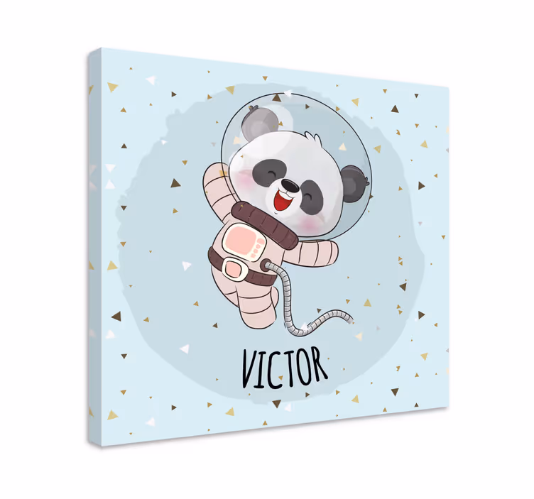 3 boyutlu tablo neşeli uzay pandası - TenStickers