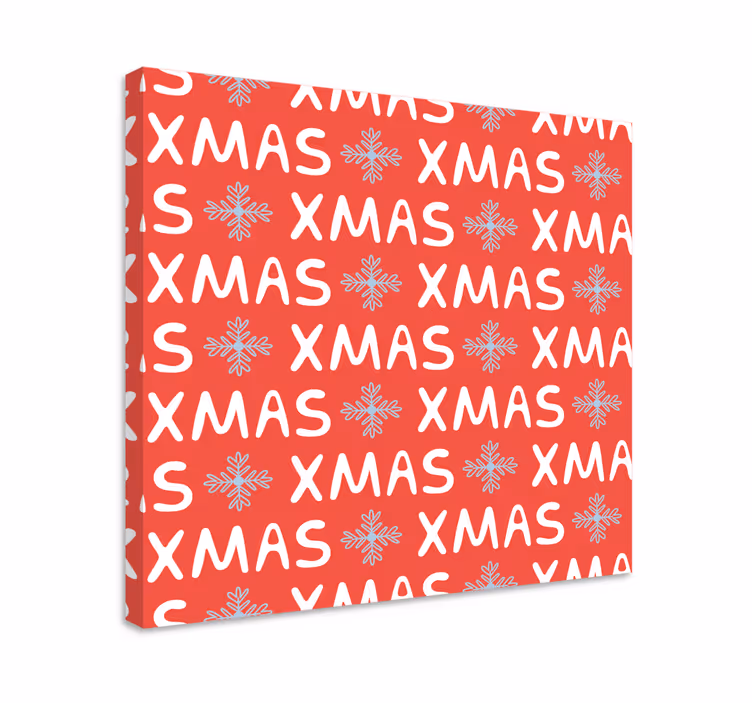 Metin içeren kanvas tablo - noel kar tanesi deseni - TenStickers