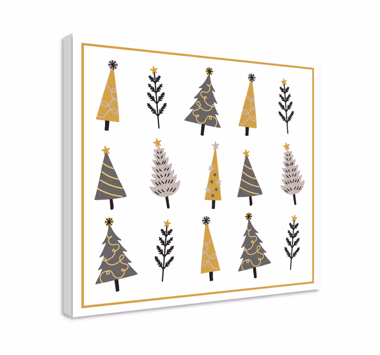 Çiçekler ve bitkiler kanvas tablo süs christmas ağaçları - TenStickers