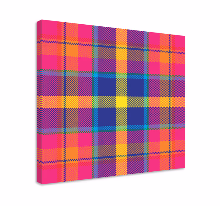 Geometrik tablo renkli kare deseni - TenStickers