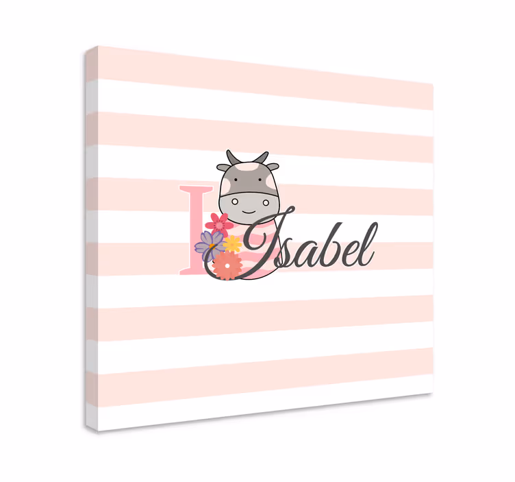 İnsanlar ve karakterler kanvas tablo sevimli inek tasarımı - TenStickers